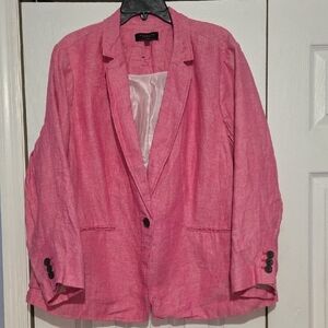 Talbots 100% Linen Pink Women's Lined  Jacket. NWOT